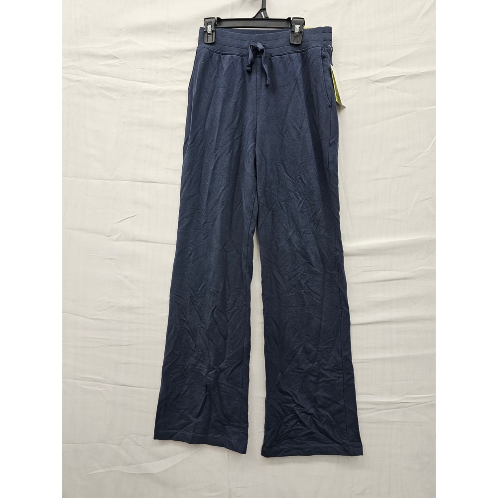 All in Motion Womens High-Rise Flare Pant Navy Blue Modal French Terry XS New